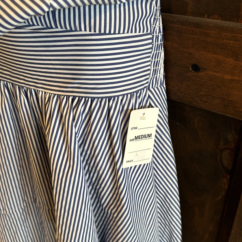 Blue and white striped high-low strappy sundress - Women's size Medium - Picture 6 of 9